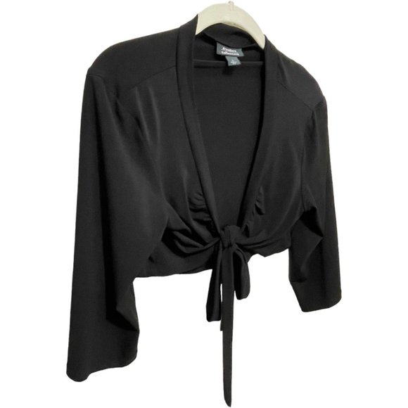 dressbarn Other - ❤️ BUNDLE SALE ITEM 5/$12 Black Cropped Tie Front Cardigan, Size Large